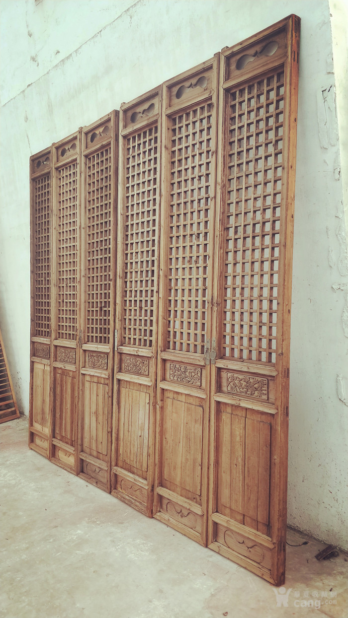 清中期苏式做工杉木格子门6片一套