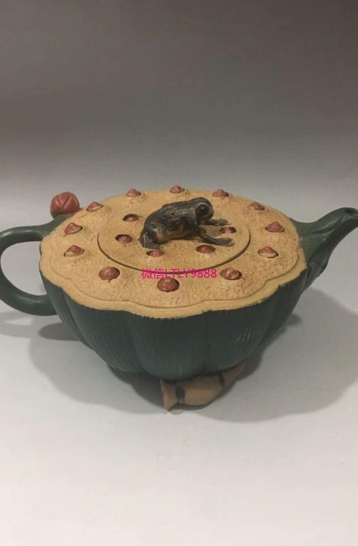 蒋蓉款莲蛙紫砂壶8x18