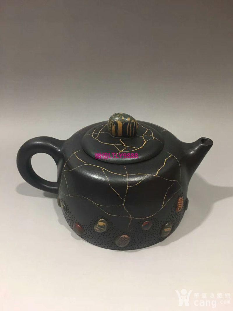 吕尧臣款雨花石紫砂壶9x17