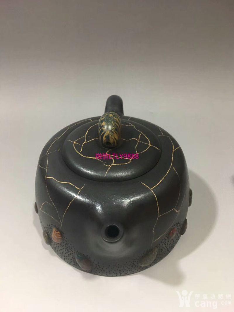 吕尧臣款雨花石紫砂壶9x17