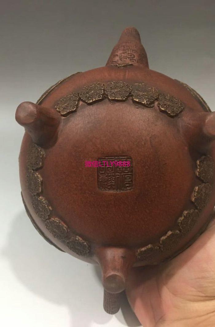 黄玉麟款三足紫砂壶11x19_地摊交易_华夏收藏网