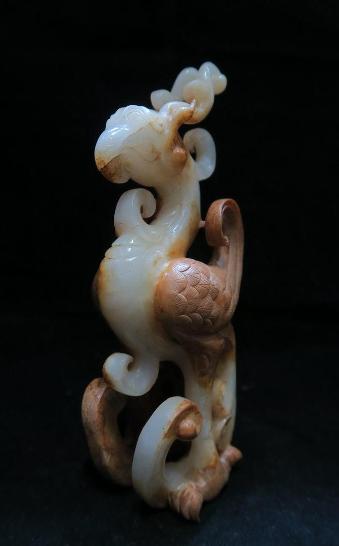 和田玉朱雀摆件