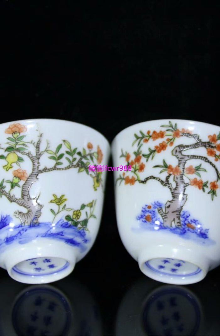 清康熙斗彩十二花神杯