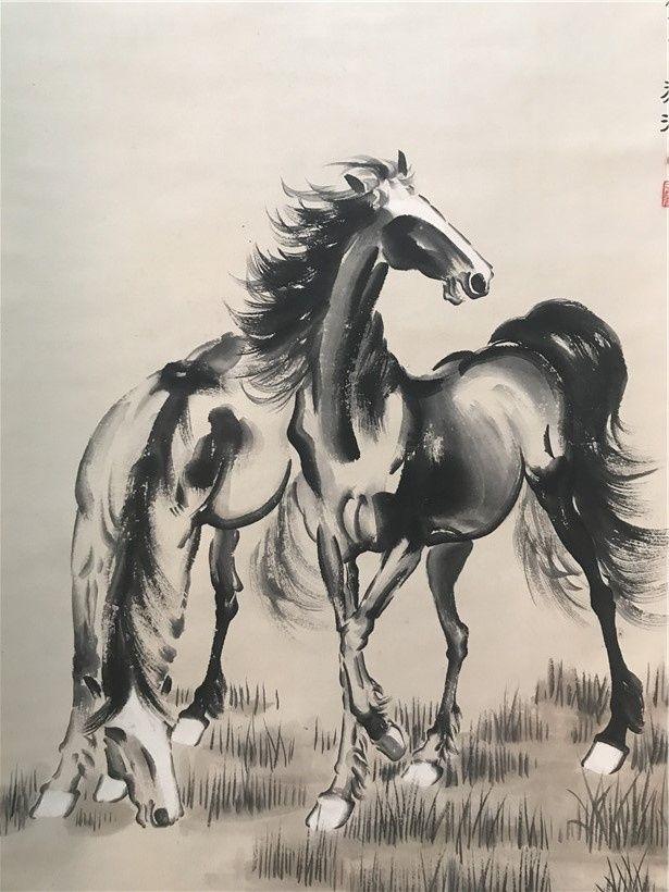 徐悲鸿双骏图