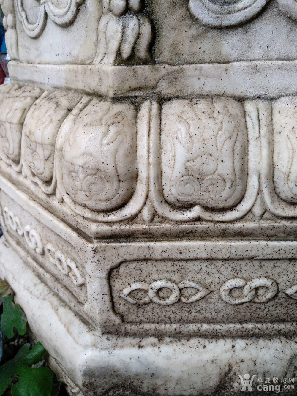 汉白玉旗杆石一对