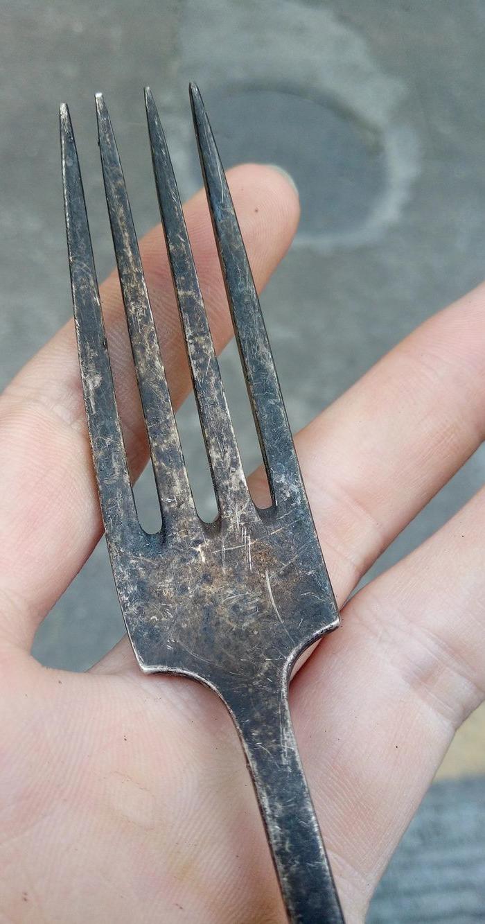 晚清外国厚银叉