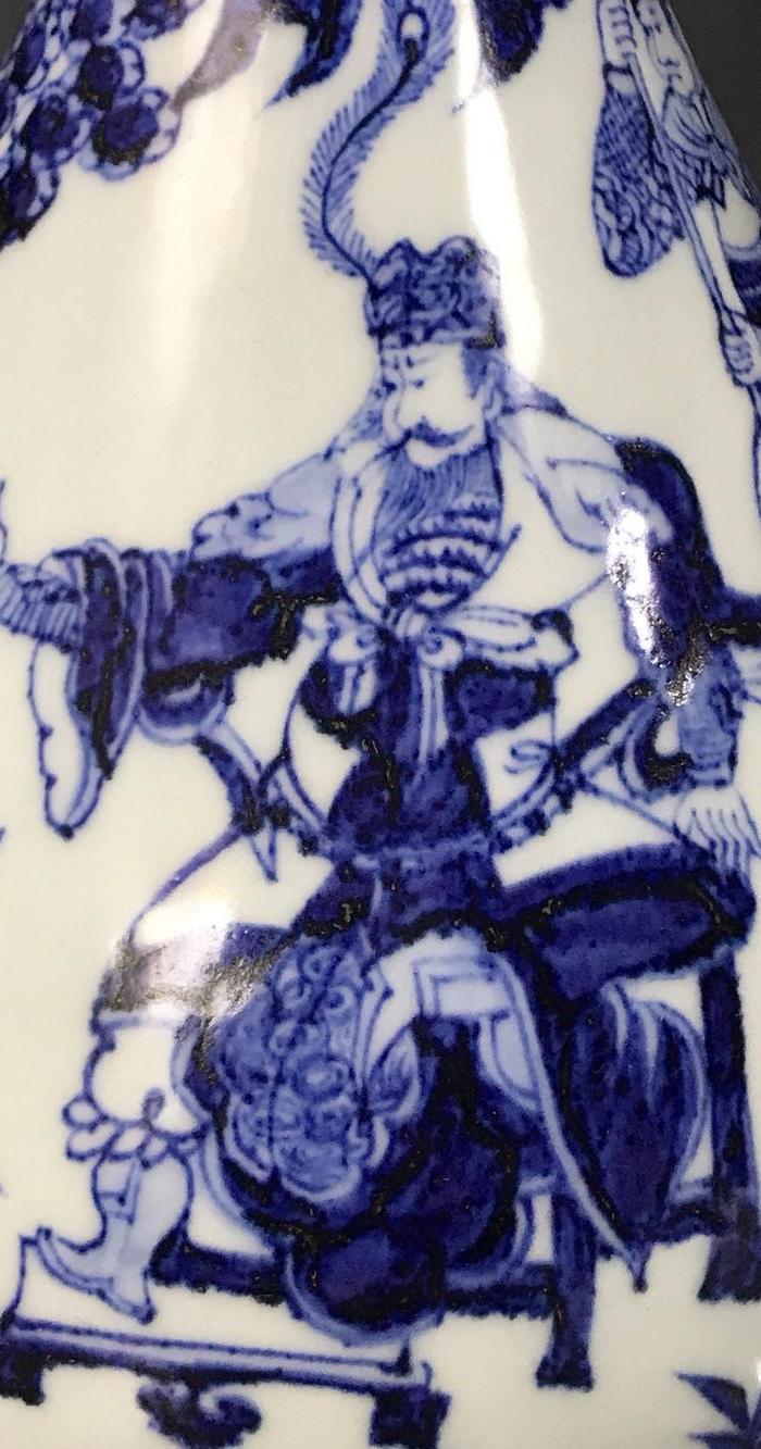 元青花蒙恬将jun人物故事玉壶春瓶