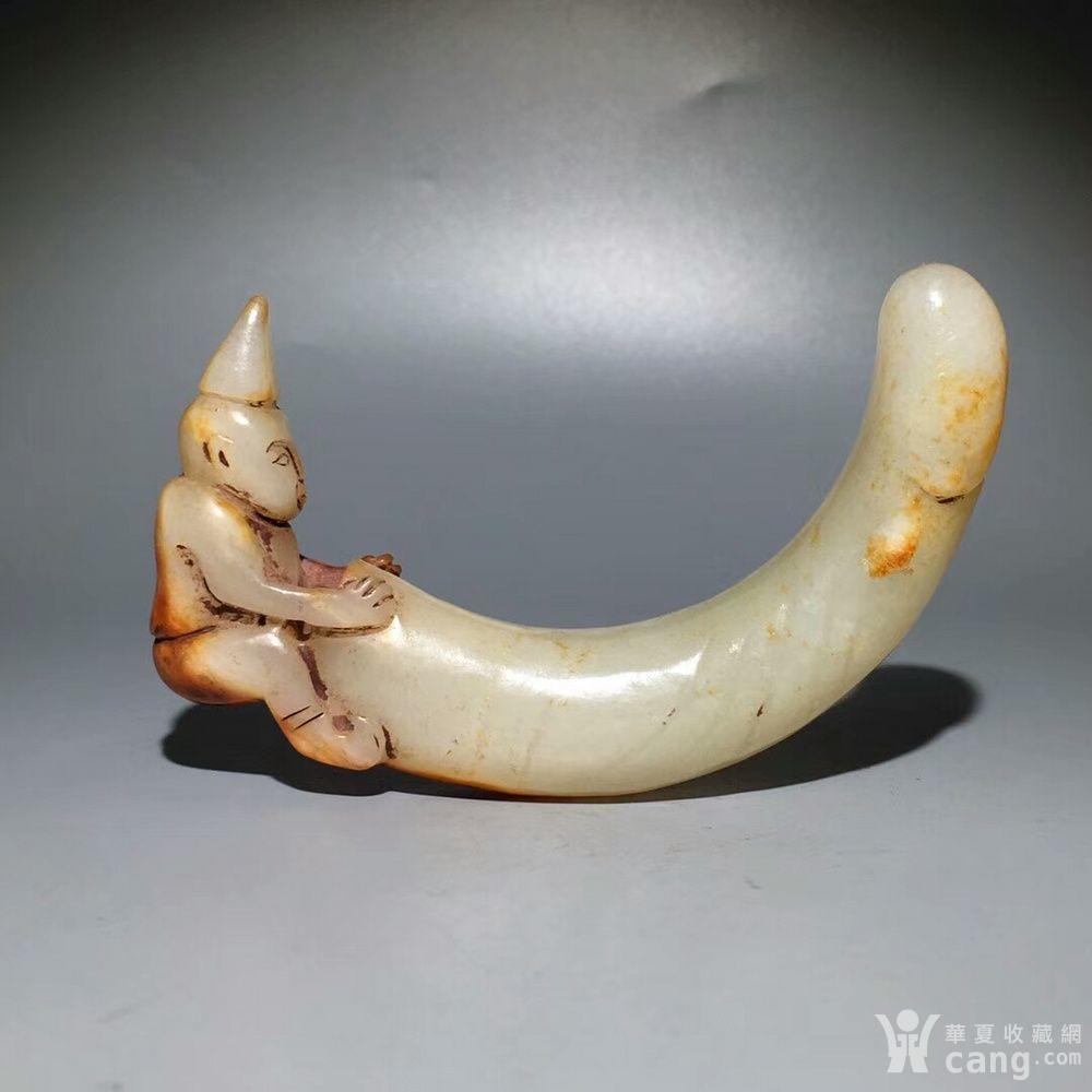 清代 老和田玉阳具手把件