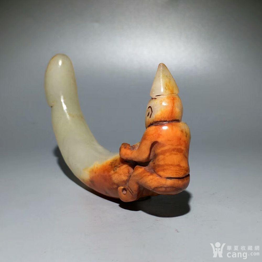 清代 老和田玉阳具手把件