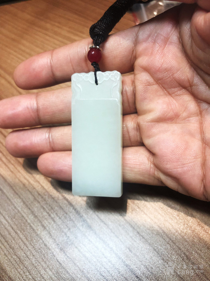 青白玉平安无事牌