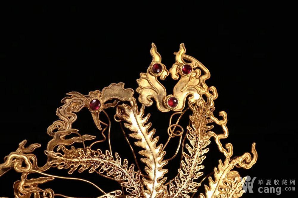 银鎏金凤凰头钗