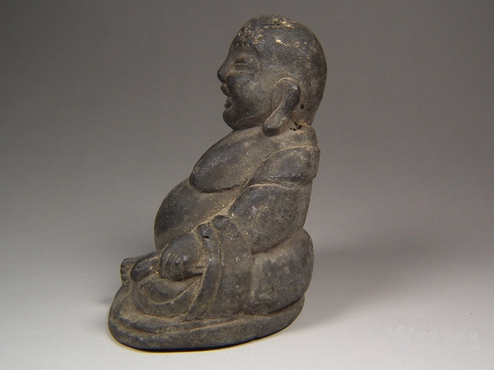 明代晚期老铜制大肚弥勒佛像