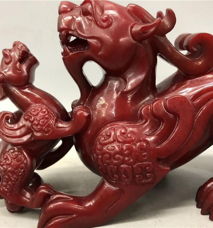 和田红玉瑞兽摆件