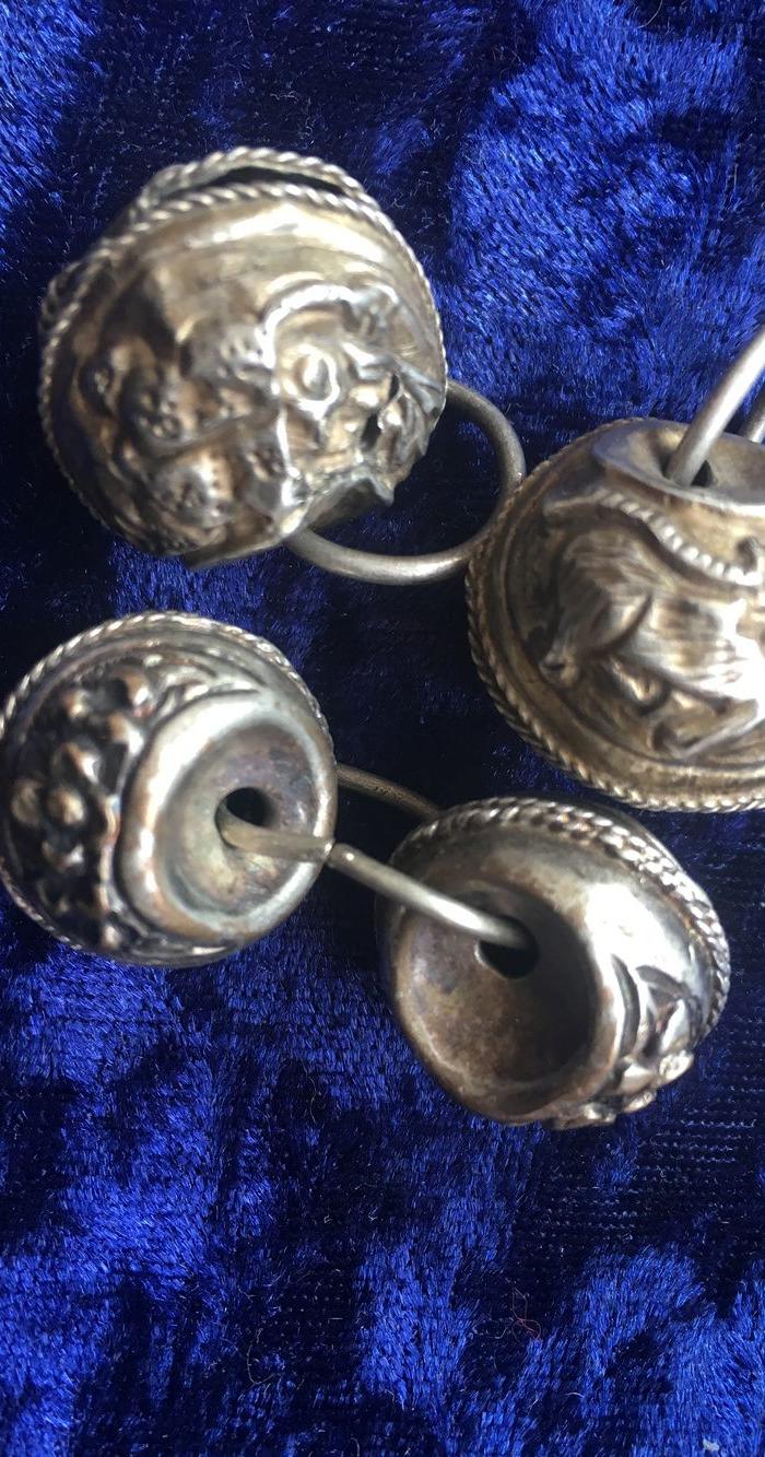 清代时期纯银手铃铛一对