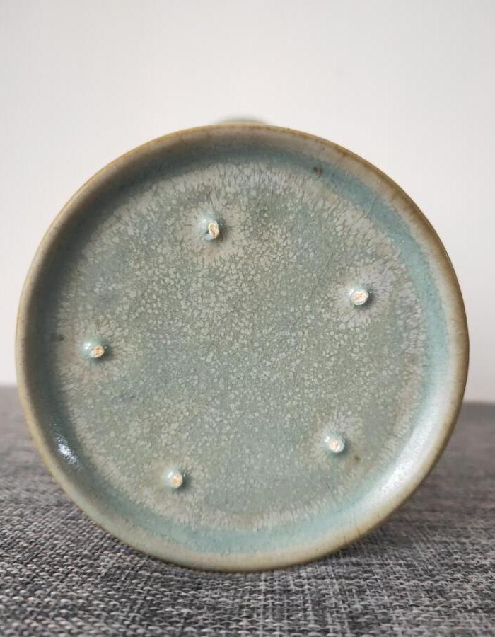 汝窑天青釉莲花灯台