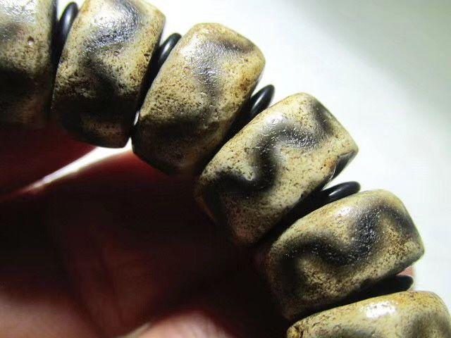 至真至纯 藏传 爆老千年 老天珠 手串 包浆老道