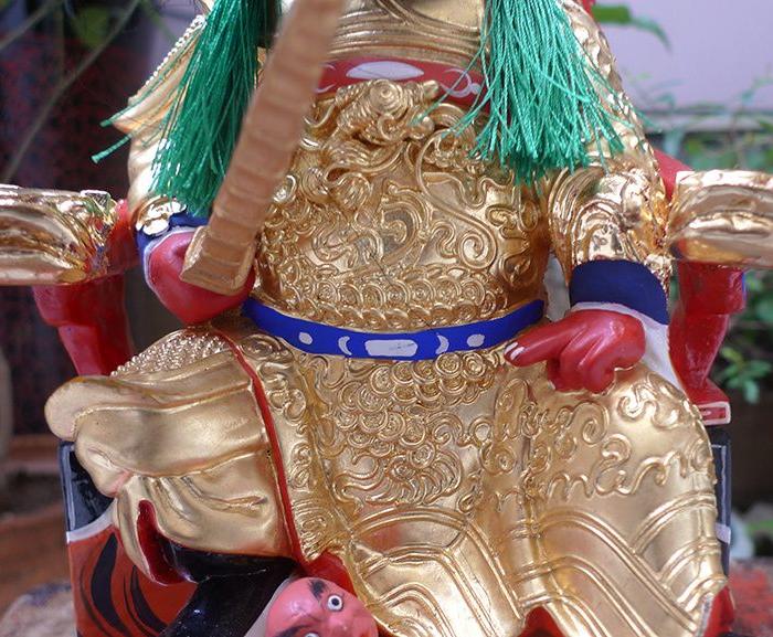 22厘米樟木雕 漆线雕 花脸王爷 阿爷公