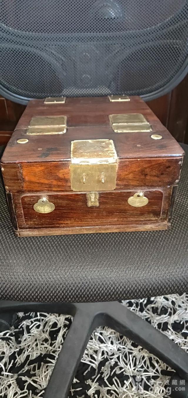 清代老海南黄花梨 梳妆盒 尺寸27 20 10公分