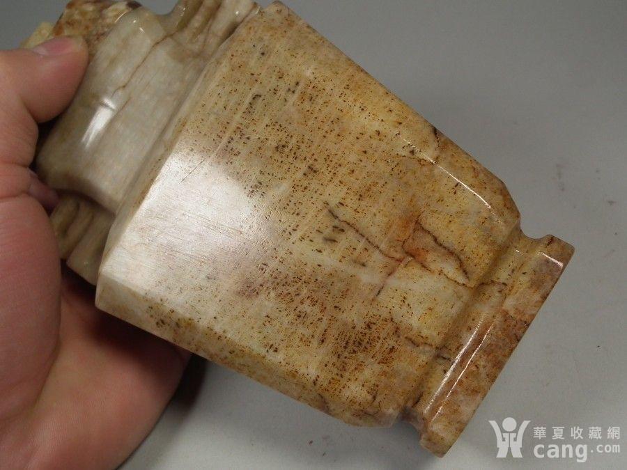 老和田白玉石子玉带沁色大玉瓶摆件