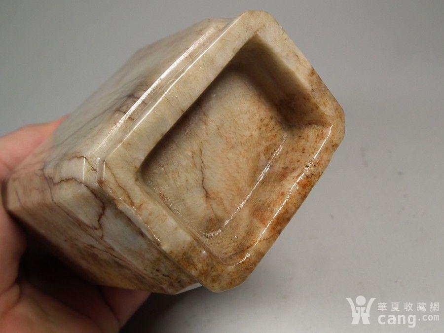 老和田白玉石子玉带沁色大玉瓶摆件