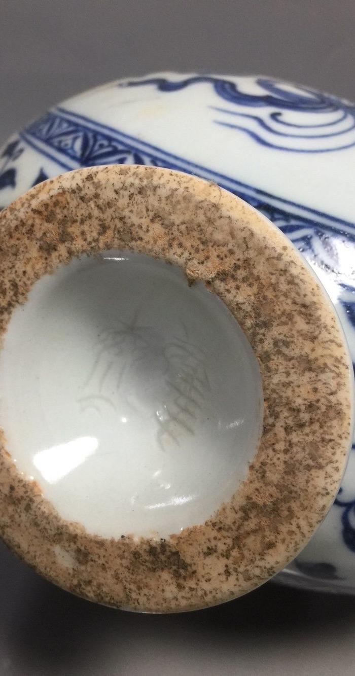 明,青花一束莲纹抱月瓶