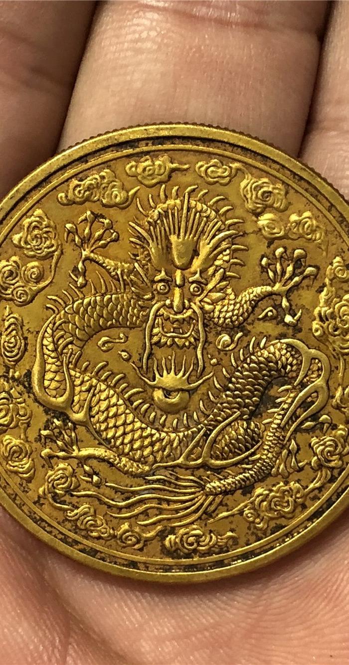 银鎏金大清金币