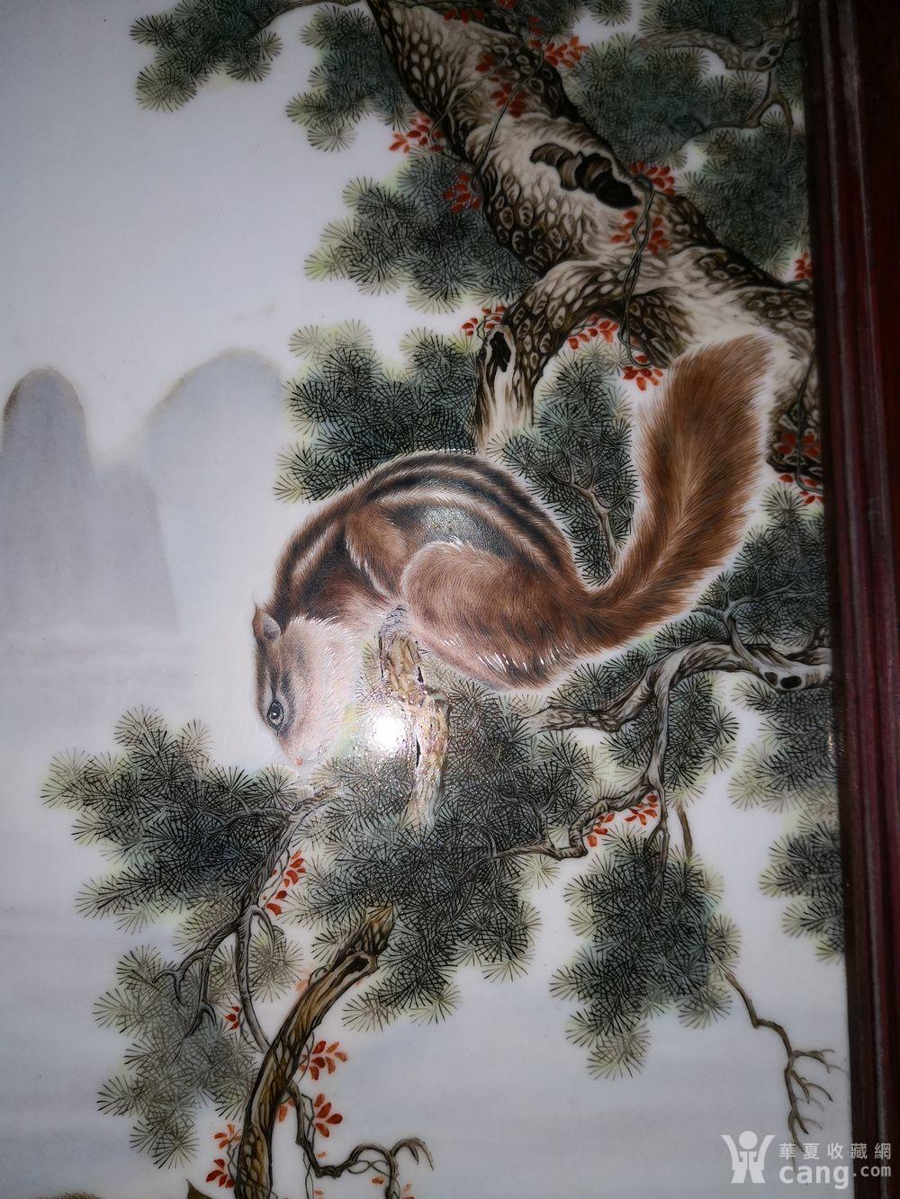 民国珠山八友毕渊明粉彩瓷板画松鼠四条屏