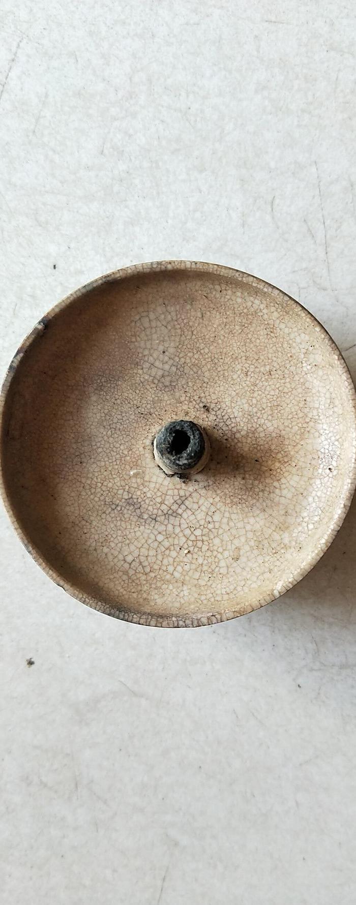 清代青白釉油灯