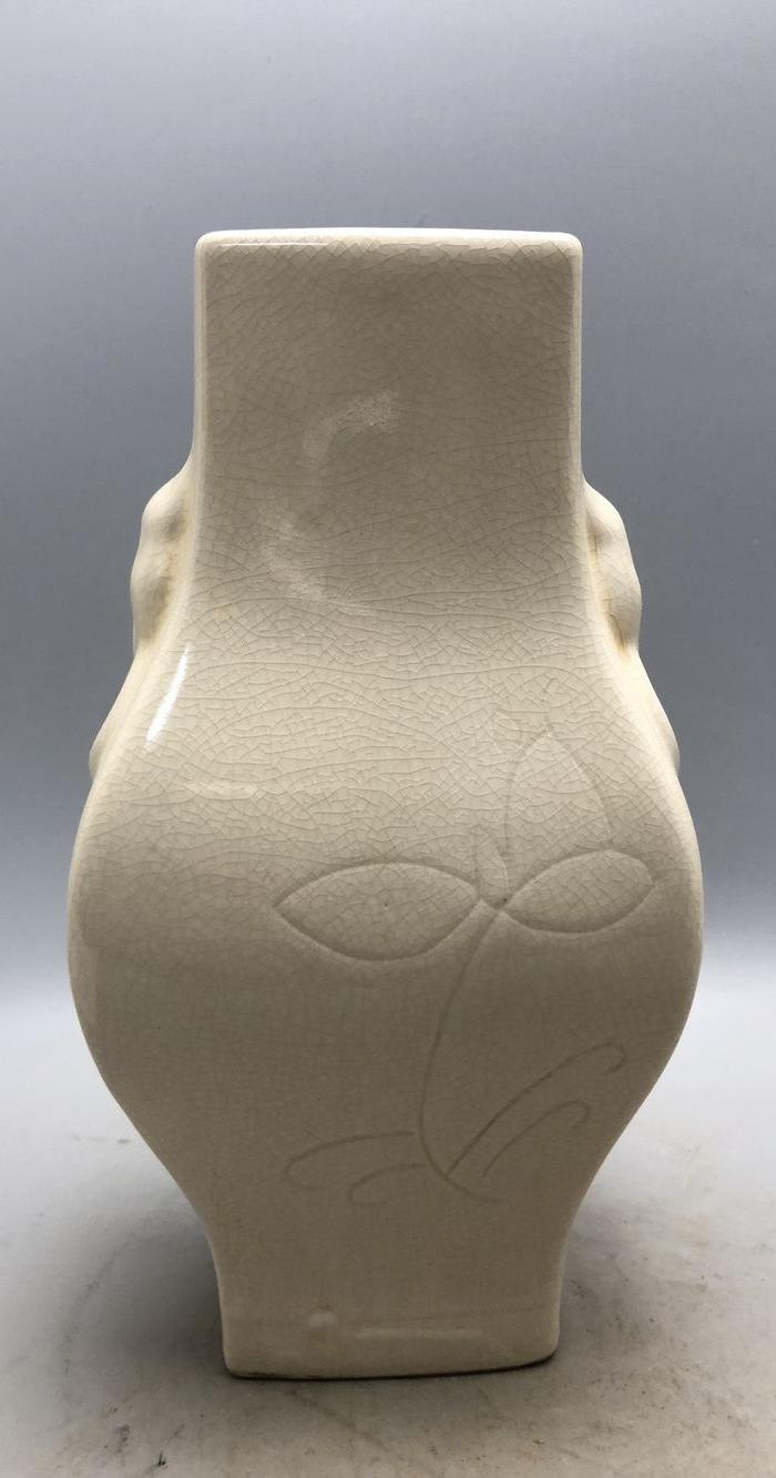 白釉开片易定老瓷瓶a0268