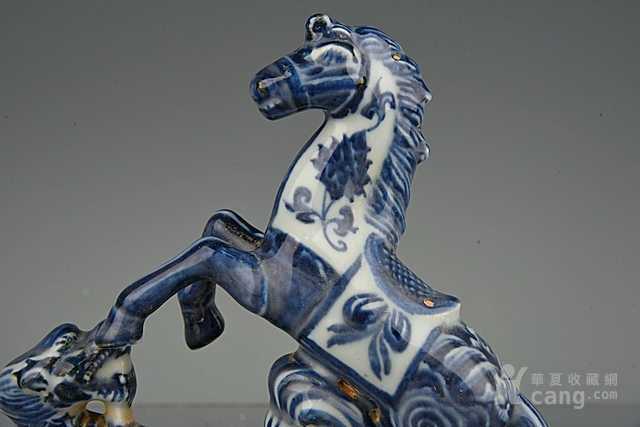 明宣德青花马一对