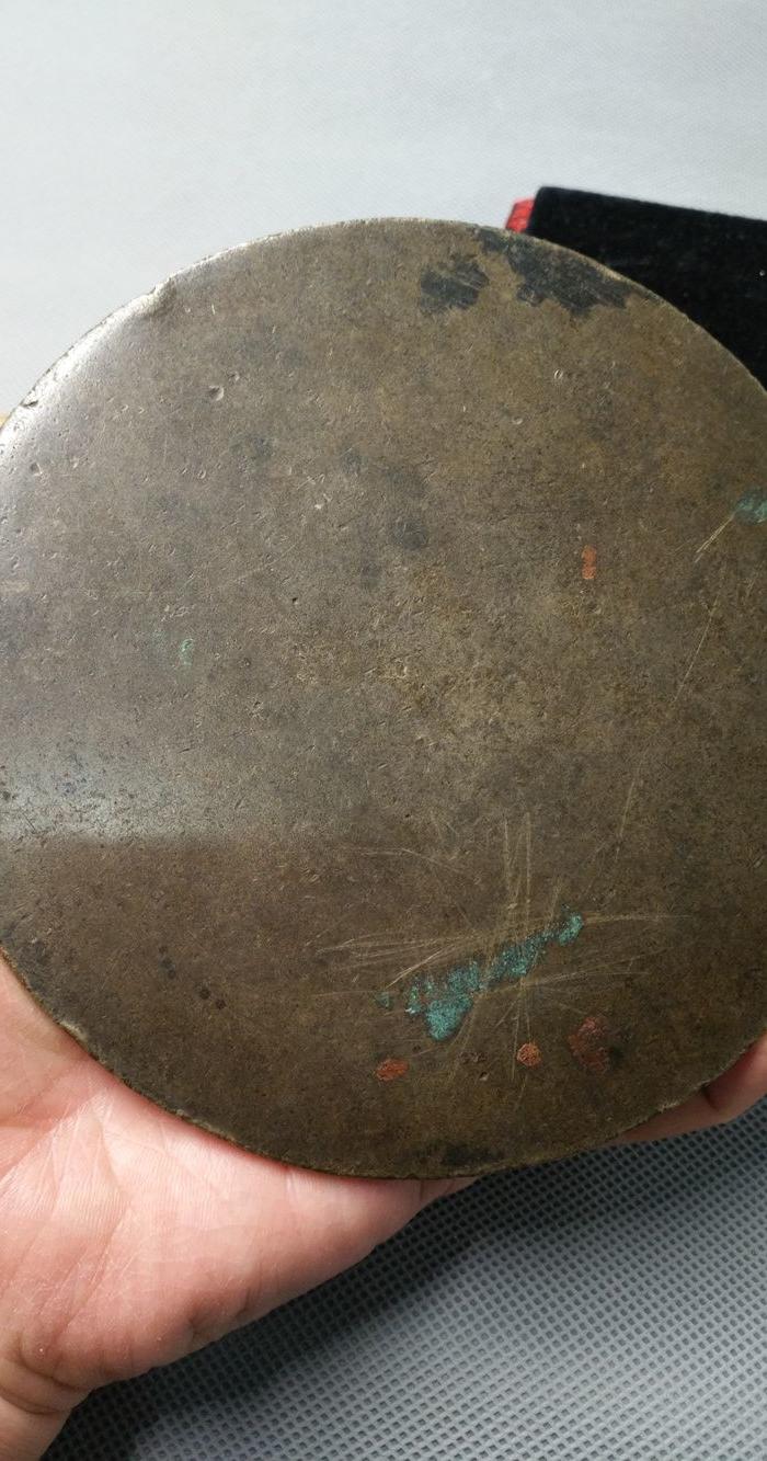 明代素面大号铜镜.