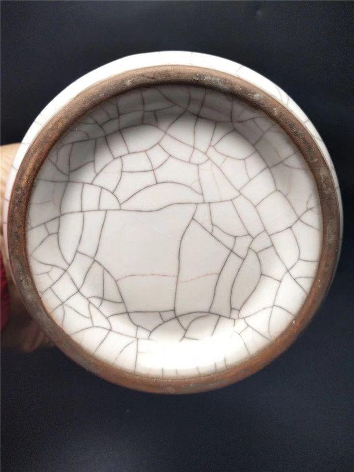 宋官窑金丝铁线双耳花鼓