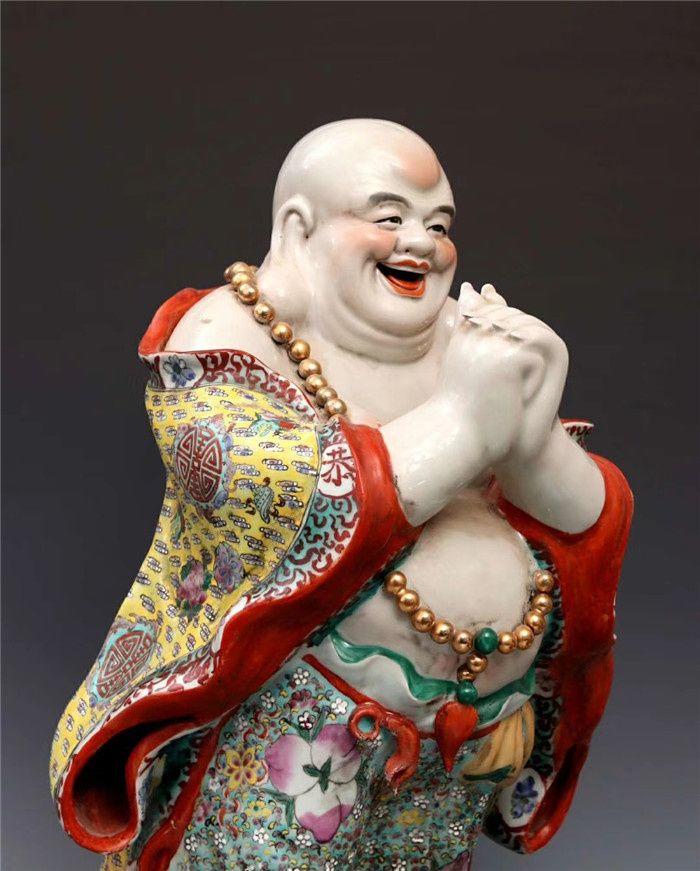 粉彩弥勒佛站像