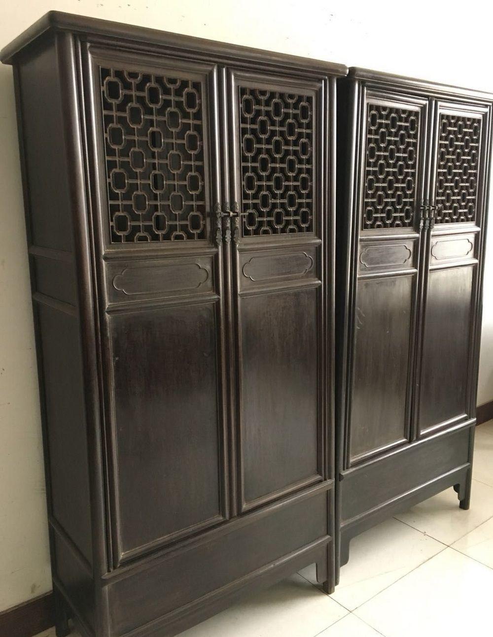 清代小叶紫檀面条柜 古董老物件