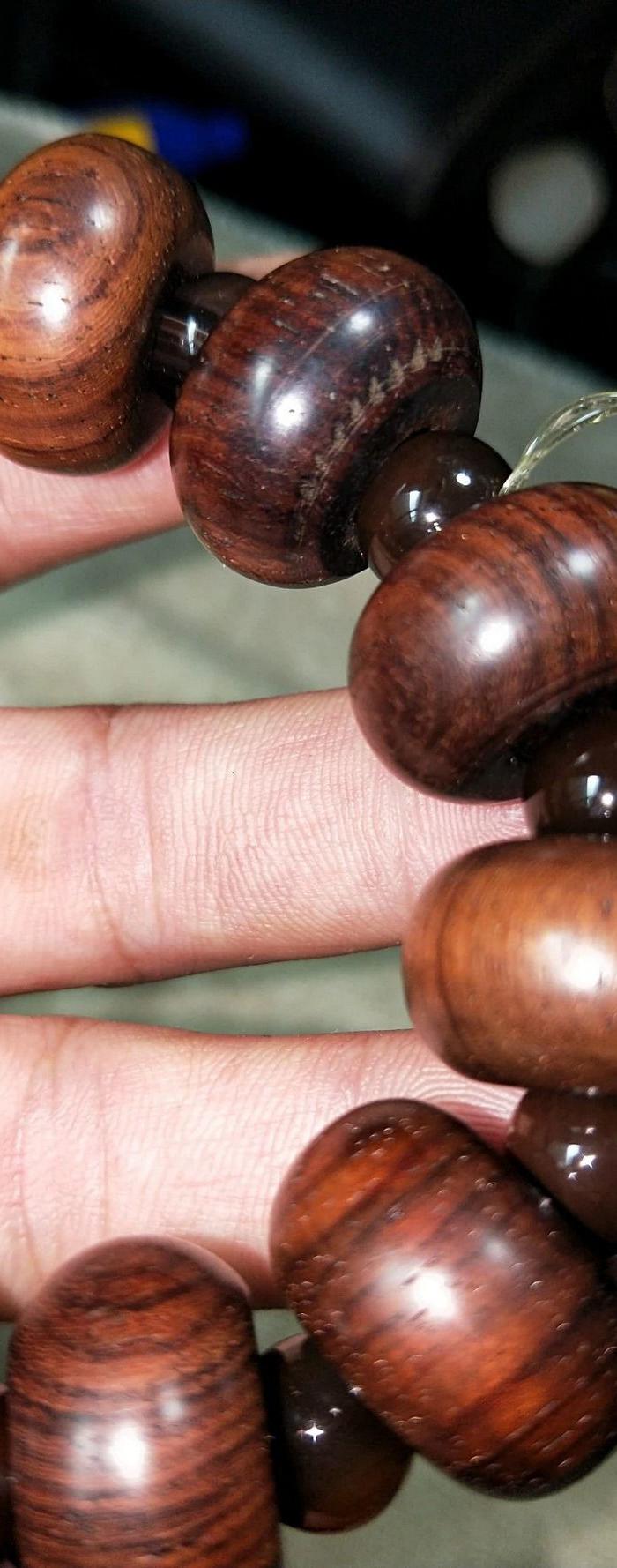 100号海南黄花梨明清老算盘珠手串13棵 2.2 1.2cm