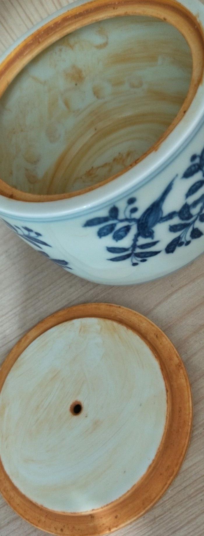 青花花鸟蛐蛐罐