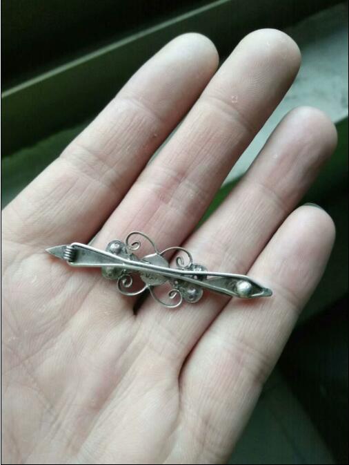 民国嵌宝银发夹