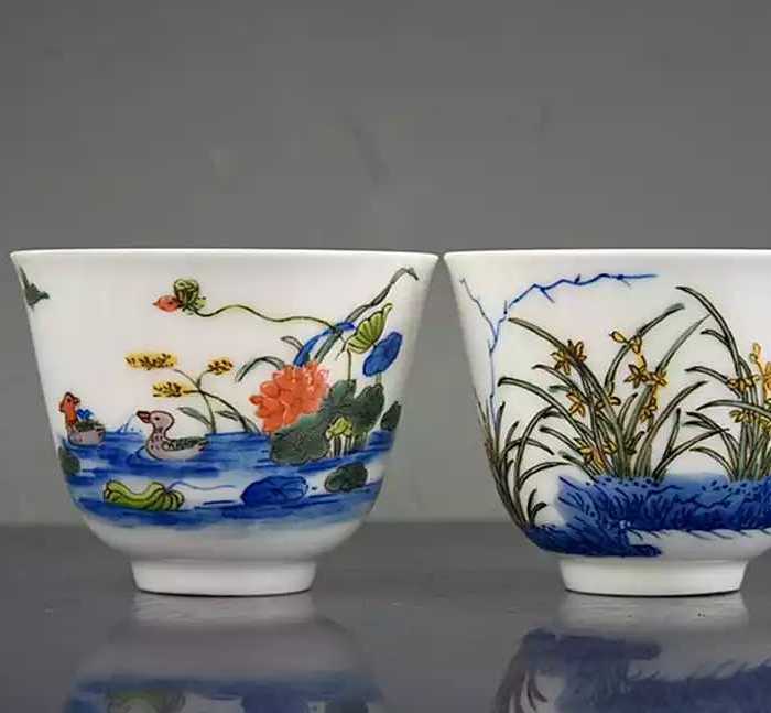 清康熙斗彩十二花神杯一套