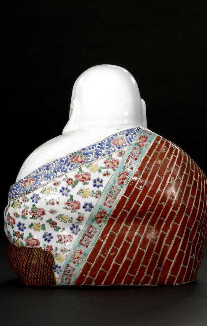 晚清福建会馆款大尺寸粉彩弥勒造像