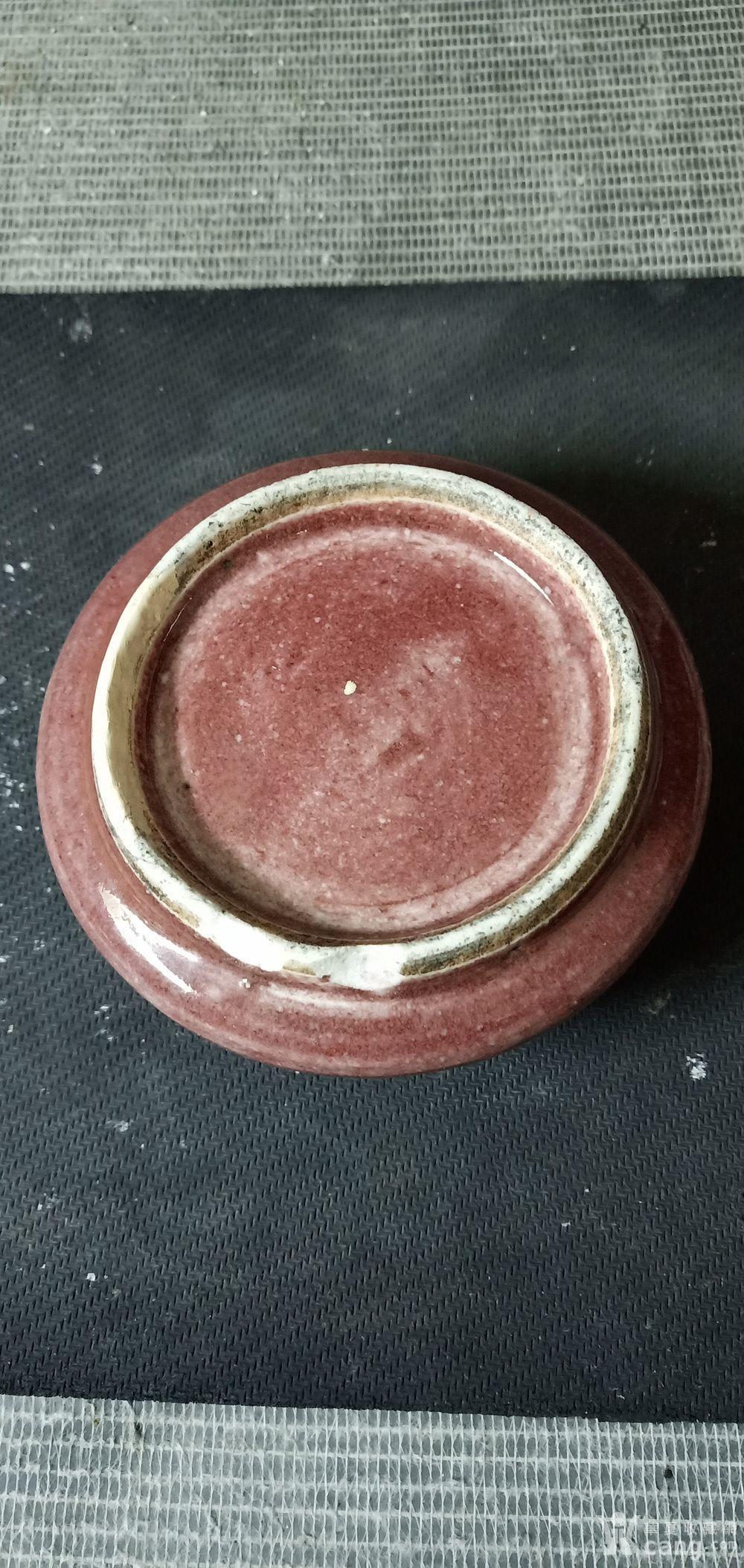 清代豇豆红釉马蹄水盂