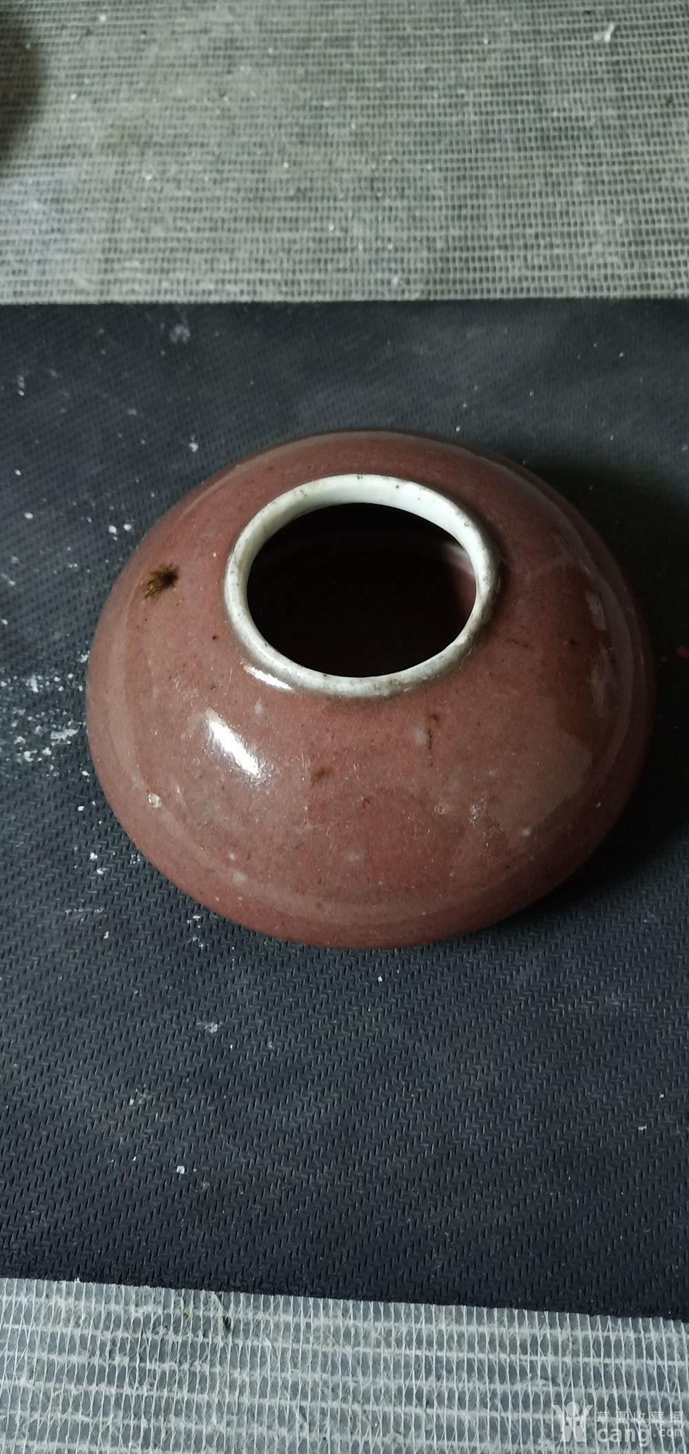 清代豇豆红釉马蹄水盂