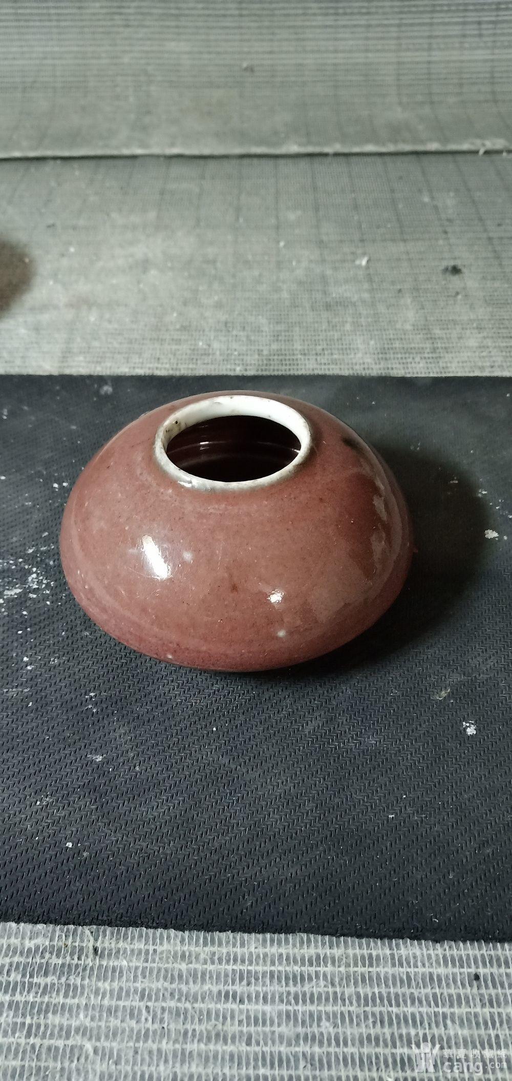 清代豇豆红釉马蹄水盂