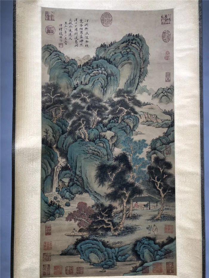 元代画家赵雍纸本山水画一副
