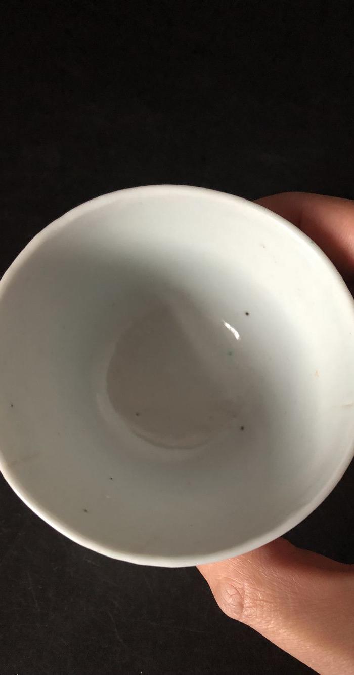 民国粉彩五福捧寿压手杯一只