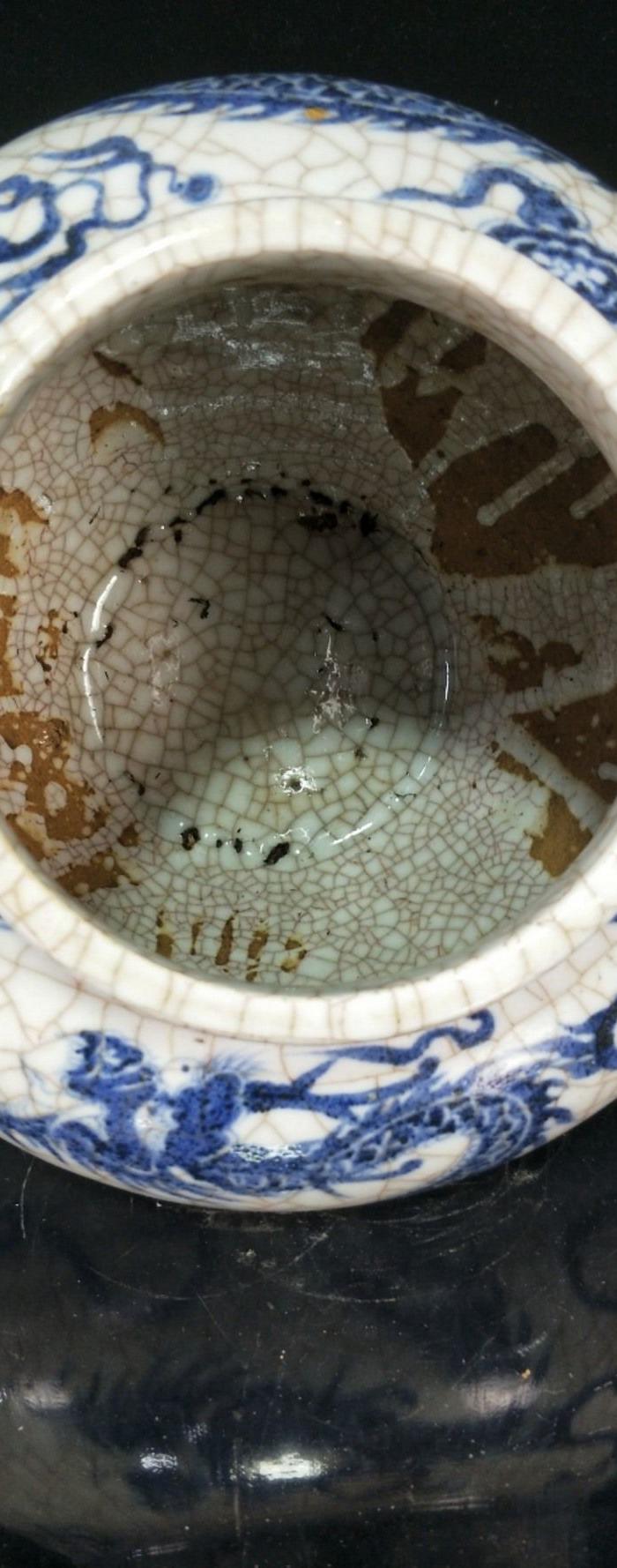 元青花龙纹开片罐