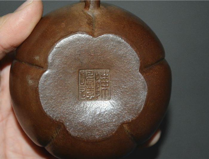 陈鸣远款梅花壶老紫砂壶