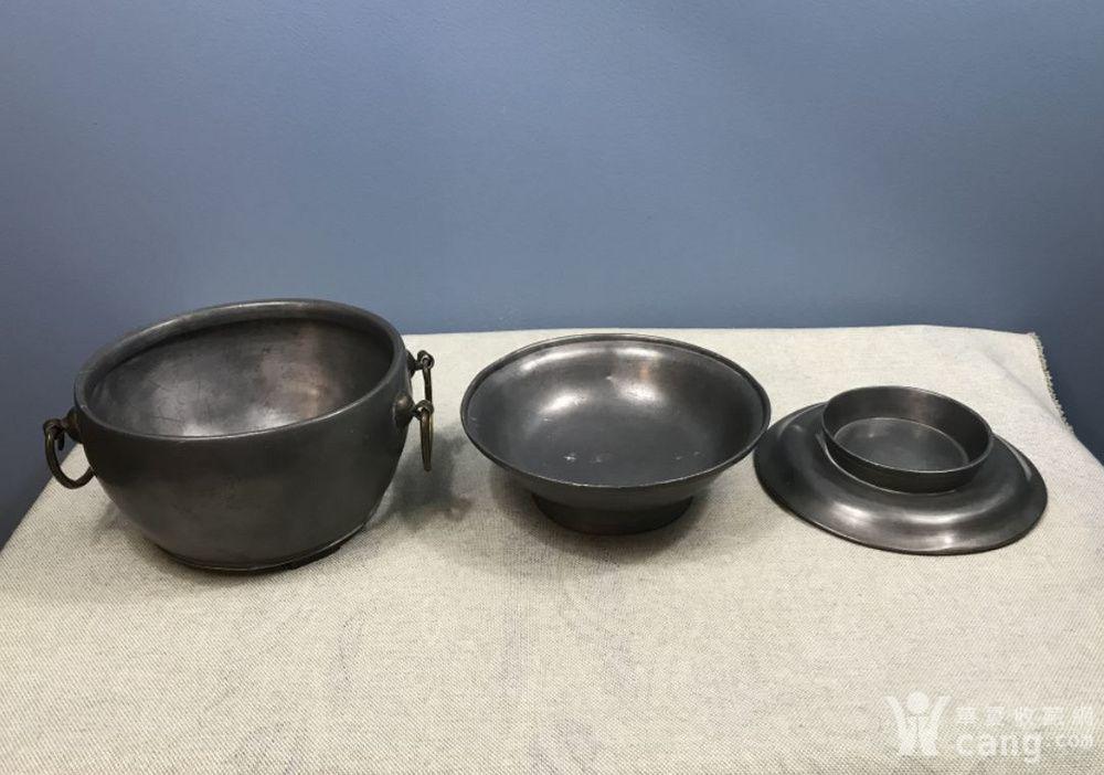 晚清民国锡制温锅一套