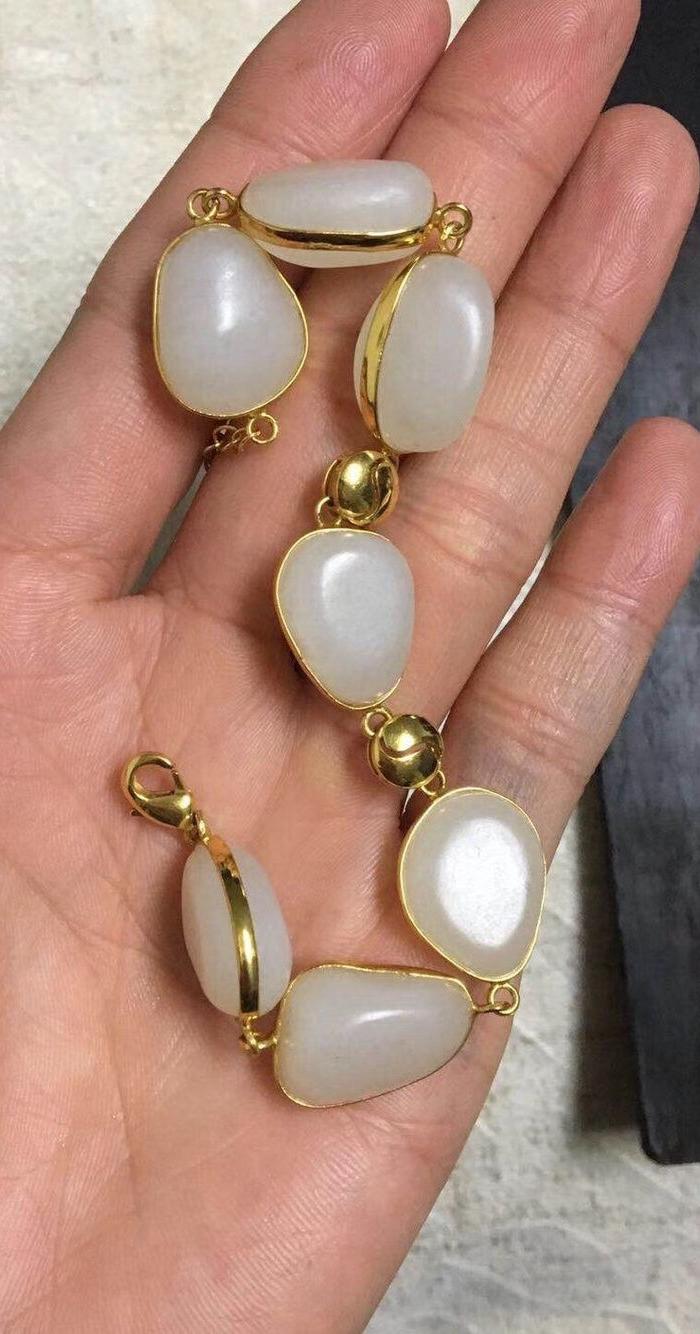 精品和田玉包金手链