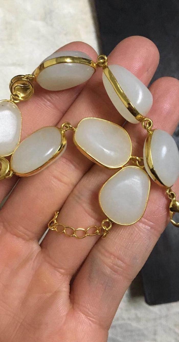 精品和田玉包金手链