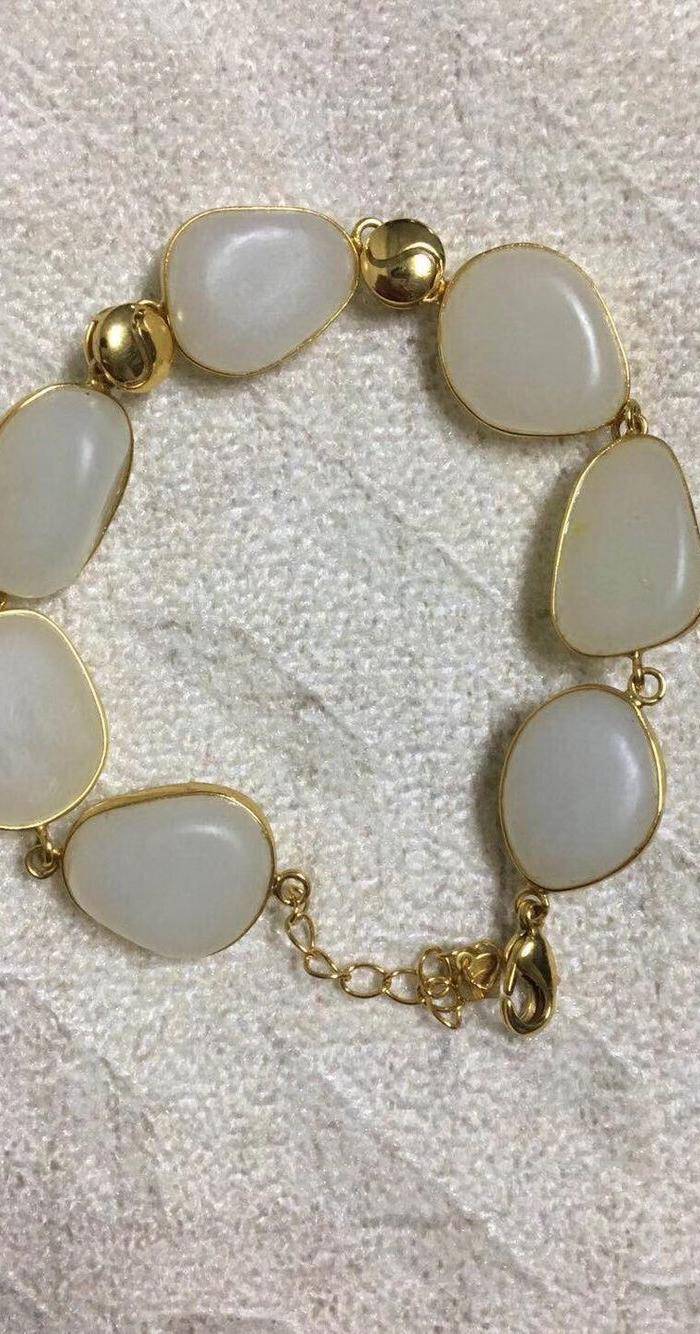 精品和田玉包金手链